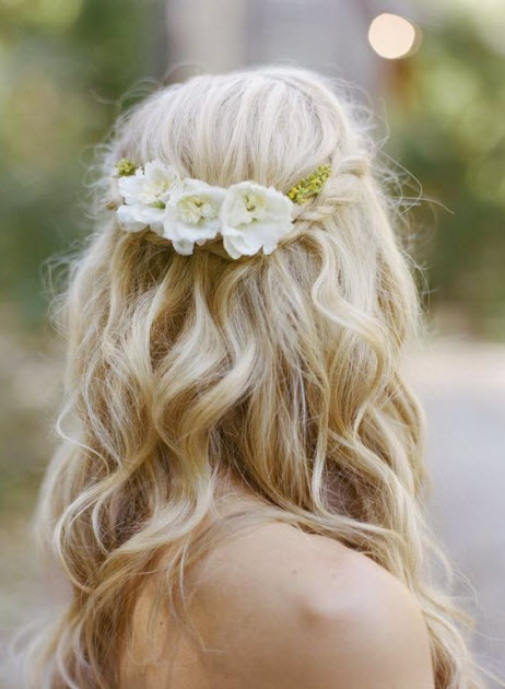 Peinados de boda con flores