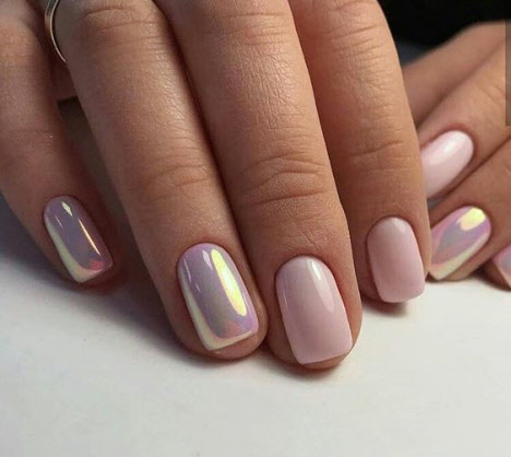 Nude manicure for short nails