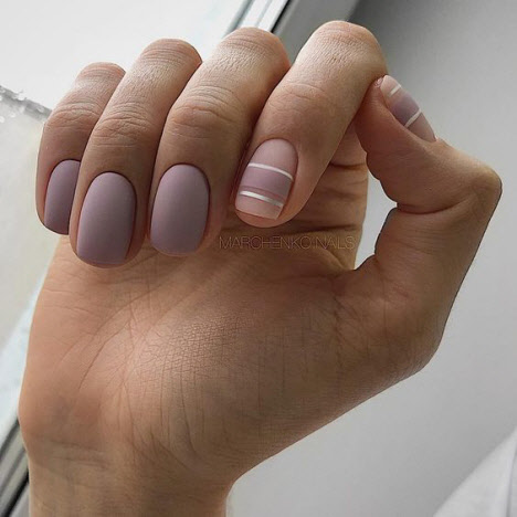 Manicura estilo nude para uñas cortas 2019-2020.