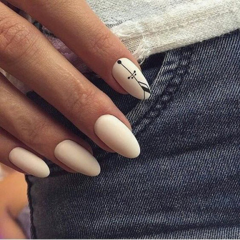 Matte manicure for long nails