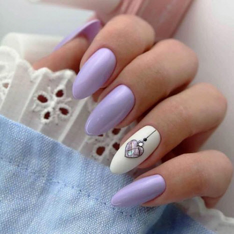 Delicate manicure for almond nails 2019-2020