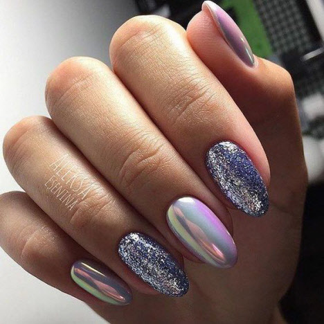 20 fotos de nueva manicura con purpurina para uñas cortas