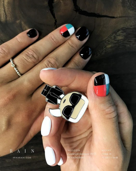 Beautiful design of manicure for very short nails 2020