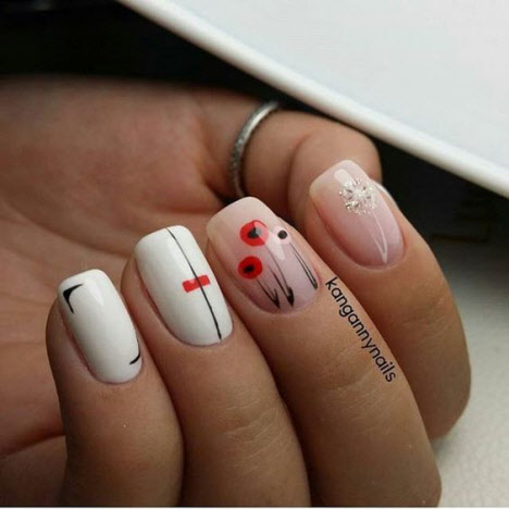 Manicure with flower design 2020. More than 150 photos of new fashionable and beautiful manicure