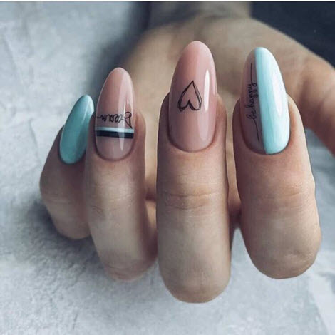 Stylish manicure with lettering