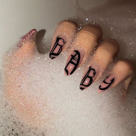 Stylish manicure with lettering
