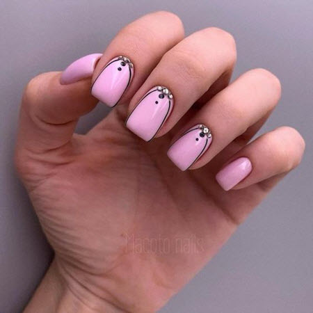 Photo of pink manicure for short nails 2019-2020