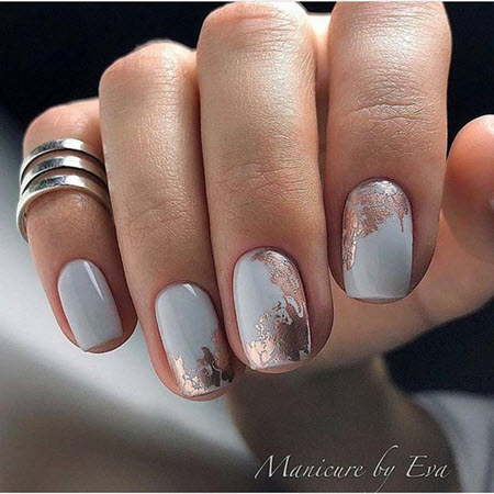 Winter manicure with foil 2020-2021