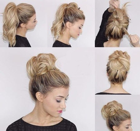 Hairstyle bun step by step