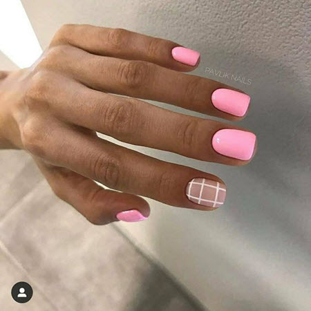 Photo of a beautiful manicure for square nails