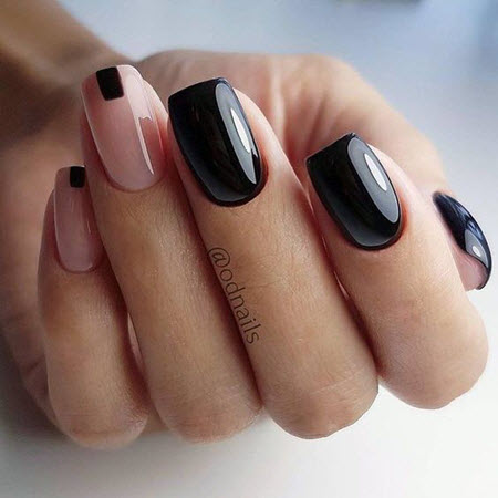 Manicure geometry on square nails