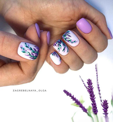 Beautiful manicure with lavender