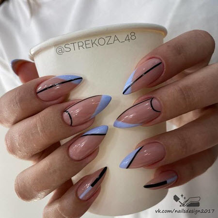 Nail design with geometry pattern
