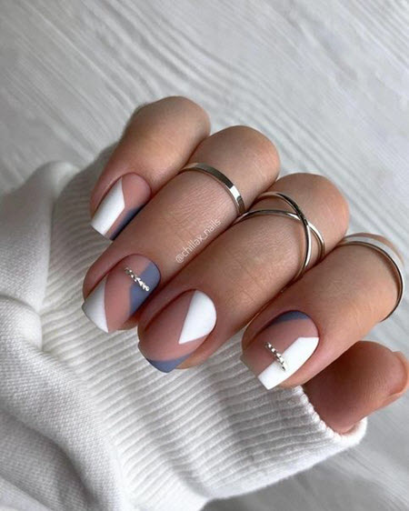 Nail design with geometry pattern