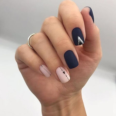 Geometry manicure design for very short nails