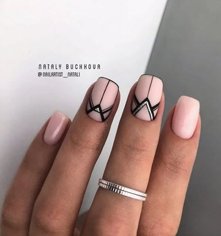 Photo manicure geometry 2021 for short and long nails