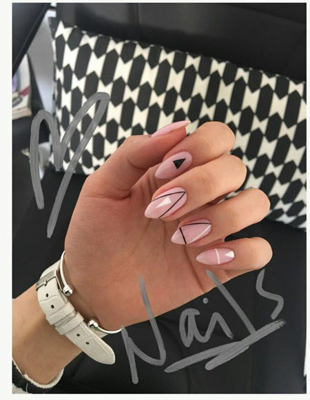 Manicure geometry in the style of minimalism