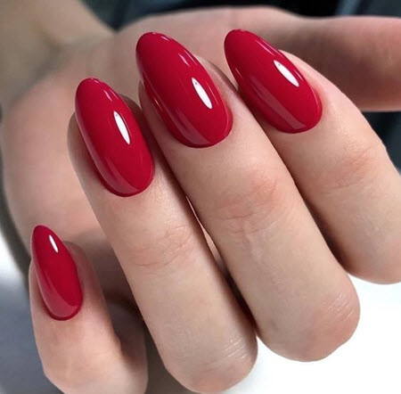 Solid red manicure