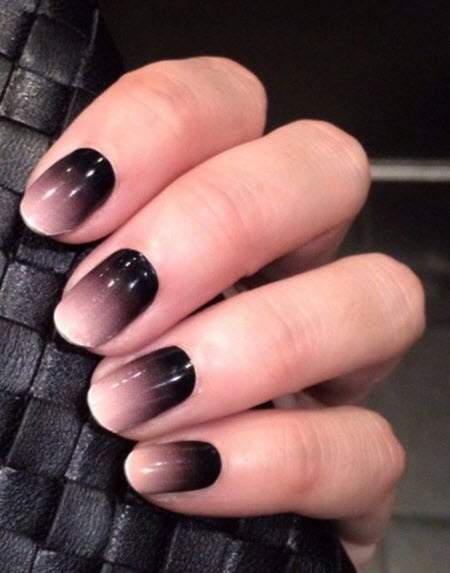 Ombre manicure in dark colors