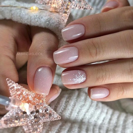 Photo of new beautiful manicure for short nails