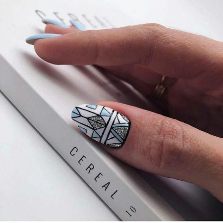 Hermoso diseño de uñas de geometría
